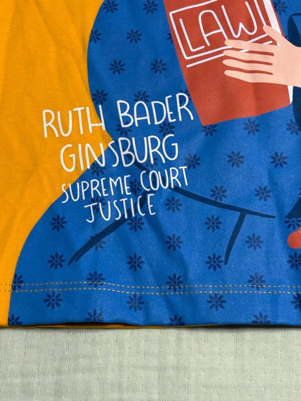 Ruth Bader Ginsburg Graphic Long-Sleeve Shirt By Piccolina Size 7 NEW With Tags - Picture 3 of 7